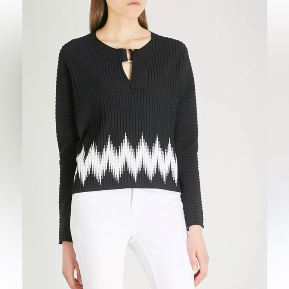 Maje Tops - NWOT Maje black ribbed v neck long sleeve top